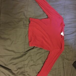 red long sleeve crop top